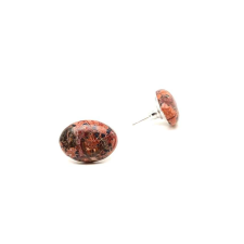 Fülbevaló ovális jáspis leopárd 13x18mm fülbevaló