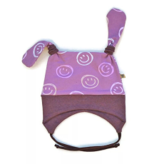  Füles babasapka – lila jókedv – 40-45 cm