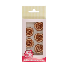 Funcakes marcipán rózsa, bronz-arany színű, 6db sütés és főzés