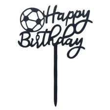 Funcakes Sziluett tortadekoráció, torta beszúró – Happy Birthday felirat és focilabda party kellék