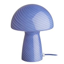 FUNGI TOWN üveg asztali lámpa, kék világítás