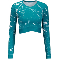  Funkcionális női crop felső, hosszú ujjú prémium minőségű ALTISPORT VOJ/ALW034TR04 SMARAGD méret: L