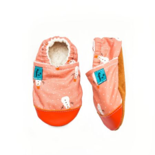 FUNKIDZ Puhatalpú kiscipő az első lépésekhez - Rózsaszín hóemberek - 0-3 hónap gyerek cipő