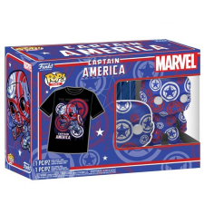 Funko POP! & Tee: Marvel Patriotic Age - Captain America figura és póló (M) játékfigura