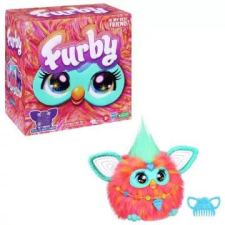 Furby: Interaktív plüssjáték, korall színű, angol nyelvű plüssfigura