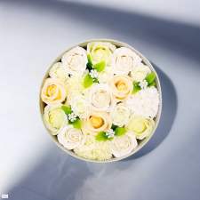 Fürcsi.hu Esküvői Fehér Szappanvirág kerek doboz ajándéktárgy