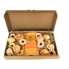  Fürdősó, szappanvirágokkal ajándékszett - narancs kozmetikai ajándékcsomag