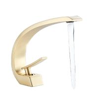  Fürdőszoba csaptelep, hideg-meleg víz szabályozása, egylyukú kivitel, szálcsiszolt arany csaptelep