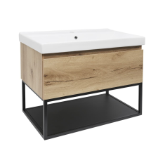  Fürdőszoba szekrény mosdóval SAT B-Way 79x30x45 cm tölgy BWAY80OAKFU1 fürdőszoba bútor