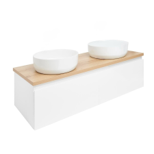 Fürdőszoba szekrény takarólemezzel SAT B-Way 119x30x45 cm fehér fényű BWAY120WDOAKU2 fürdőszoba bútor