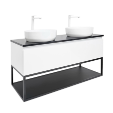 Fürdőszoba szekrény takarólemezzel SAT B-Way 119x30x45 cm fehér fényű BWAY120WU2B2BF fürdőszoba bútor