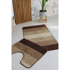 Fürdőszoba szőnyeg Extra Nagy barna geometrikus 2 részes 60x100cm lakástextília