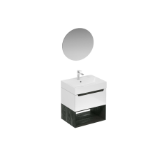  Fürdőszobagarnitúra mosdóval mosdócsappal, kifolyóval és szifonnal Naturel Stilla fehér fényű KSETSTILLA011 fürdőszoba bútor