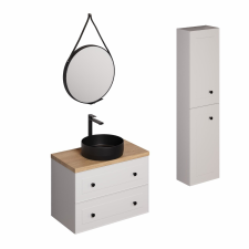  Fürdőszobagarnitúra mosdóval, mosdócsapteleppel, kifolyóval és szifonnal Naturel Forli fehér KSETFORLI10 fürdőszoba bútor