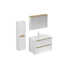  Fürdőszobagarnitúra mosdóval mosogatócsappal, kifolyóval és szifonnal Naturel Stilla fehér fényű KSETSTILLA004 fürdőszoba bútor