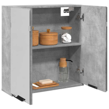  Fürdőszobai tükörszekrény betonszürke 64x20x66,5 cm műfa fürdőszoba bútor