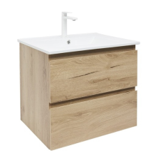 Fürdőszobaszekrény 2 fiókos mosdókagylóval SAT B-Way 59x50x45 cm BWAY260OAKU4B2 fürdőszoba bútor