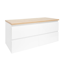 Fürdőszobaszekrény fedeles SAT B-Way 119x50x45 cm fehér fényes BWAY2120WDOAK fürdőszoba bútor