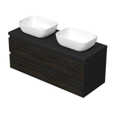 Fürdőszobaszekrény fedőlemezzel SAT Cube Way 120x47,5x46 cm barna matt CUBE3D461202ZHKD fürdőszoba bútor