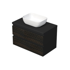 Fürdőszobaszekrény fedőlemezzel SAT Cube Way 80x47,5x46 cm barna matt CUBE3D46802ZHKD fürdőszoba bútor