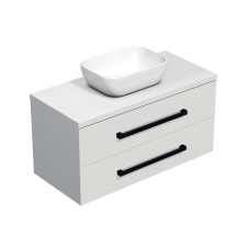 Fürdőszobaszekrény fekete fogantyúval SAT Cube Way 100x71x46 cm fehér fényes CUBE46C1003BISAT45 fürdőszoba bútor