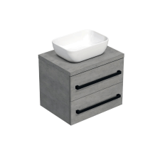 Fürdőszobaszekrény fekete fogantyúval SAT Cube Way 60x47,5x46 cm betonszőnyeg CUBE46C1603BE45 fürdőszoba bútor