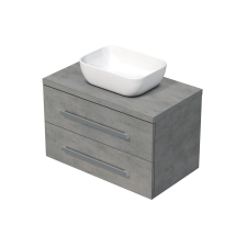  Fürdőszobaszekrény lappal Naturel Cube Way 80x53x46 cm beton matt CUBE46803BE45 fürdőszoba bútor