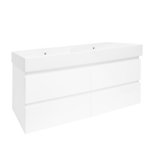  Fürdőszobaszekrény mosdókagylóval SAT B-Way 119x50x45 cm fehér fényes BWAY2120WU2BI fürdőszoba bútor