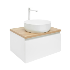 Fürdőszobaszekrény mosdókagylóval SAT B-Way 59x30x45 cm fehér fényes BWAY60WDOAKU2B fürdőszoba bútor
