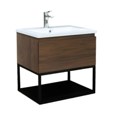  Fürdőszobaszekrény mosdókagylóval SAT B-Way 59x30x45 cm matt dió BWAY60NUTU fürdőszoba bútor