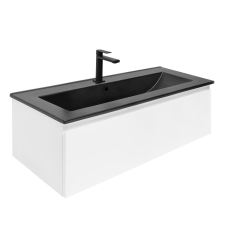 Fürdőszobaszekrény mosdókagylóval SAT B-Way 99x30x45 cm fehér fényes BWAY100WU4BB fürdőszoba bútor