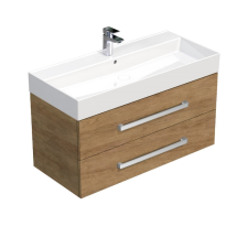 Fürdőszobaszekrény mosdókagylóval SAT Cube Way 100x47,5x46 cm Hickory tölgy CUBE461002DHSAT fürdőszoba bútor