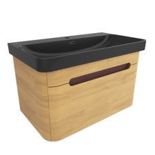  Fürdőszobaszekrény mosdókagylóval SAT Fusion 77,5x43x45 cm méz matt tölgy SATFUSION80DMBKM fürdőszoba bútor