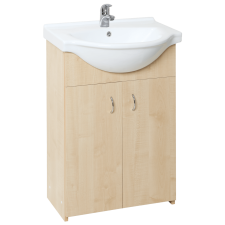  Fürdőszobaszekrény mosdóval Multi Simple 55,5x85x42,4 cm nyírfa SIMPLE55BR fürdőszoba bútor