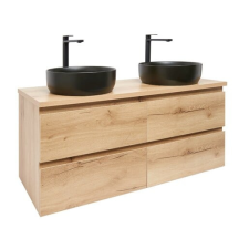 Fürdőszobaszekrény mosdóval SAT B-Way 119x50x45 cm tölgyfa matt BWAY2120OAKDU2BB fürdőszoba bútor