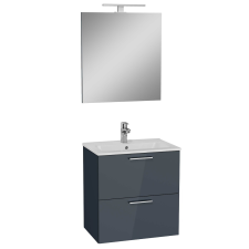  Fürdőszobaszekrény mosdóval Vitra Mia 59x61x39,5 cm antracit színben lesk MIASET60A fürdőszoba bútor