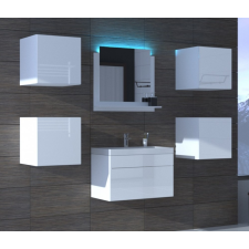 Furnitech Venezia Alius A20 fürdőszobabútor szett + mosdókagyló + szifon (fényes fehér) fürdőszoba bútor