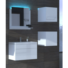 Furnitech Venezia Alius A21 fürdőszobabútor szett + mosdókagyló + szifon (fényes fehér) fürdőszoba bútor