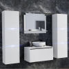 Furnitech Venezia Like II. fürdőszobabútor szett + mosdókagyló + szifon (matt fehér)
