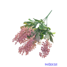  Fürtbogyós műzöld csokor 34cm - Világos Mályva dekorációs kellék