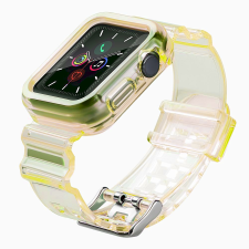 FUSION Light Set Apple Watch 2/3/4/5/6/SE/7 Szilikon szíj 38/40/41mm - Sárga okosóra kellék