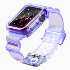 FUSION Light Set Apple Watch 2/3/4/5/6/SE/7 Szilikon szíj 42/44/45 mm - Lila okosóra kellék