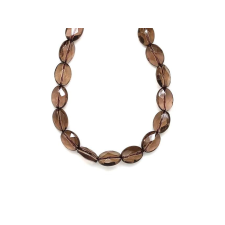  Füstkvarc fazettált ovál 10x13mm nyaklánc