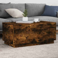 Füstölt tölgyszínű dohányzóasztal LED-lámpákkal 90x50x40 cm bútor