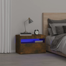  füstös tölgy színű éjjeliszekrény LED világítással 60x35x40 cm bútor