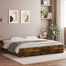  füstös tölgy színű szerelt fa ágykeret fiókokkal 180 x 200 cm ágy és ágykellék