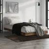  füstös tölgy színű szerelt fa ágykeret matrac nélkül 100x200 cm