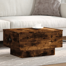füstös tölgy színű szerelt fa dohányzóasztal 60 x 45 x 31 cm bútor