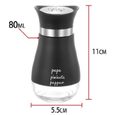  FŰSZERTARTÓ ÜVEG 80ML FEKETE papírárú, csomagoló és tárolóeszköz