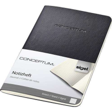  Füzet, exkluzív, A6, vonalas, 32 lap, puhafedeles, SIGEL "Conceptum", fekete füzet